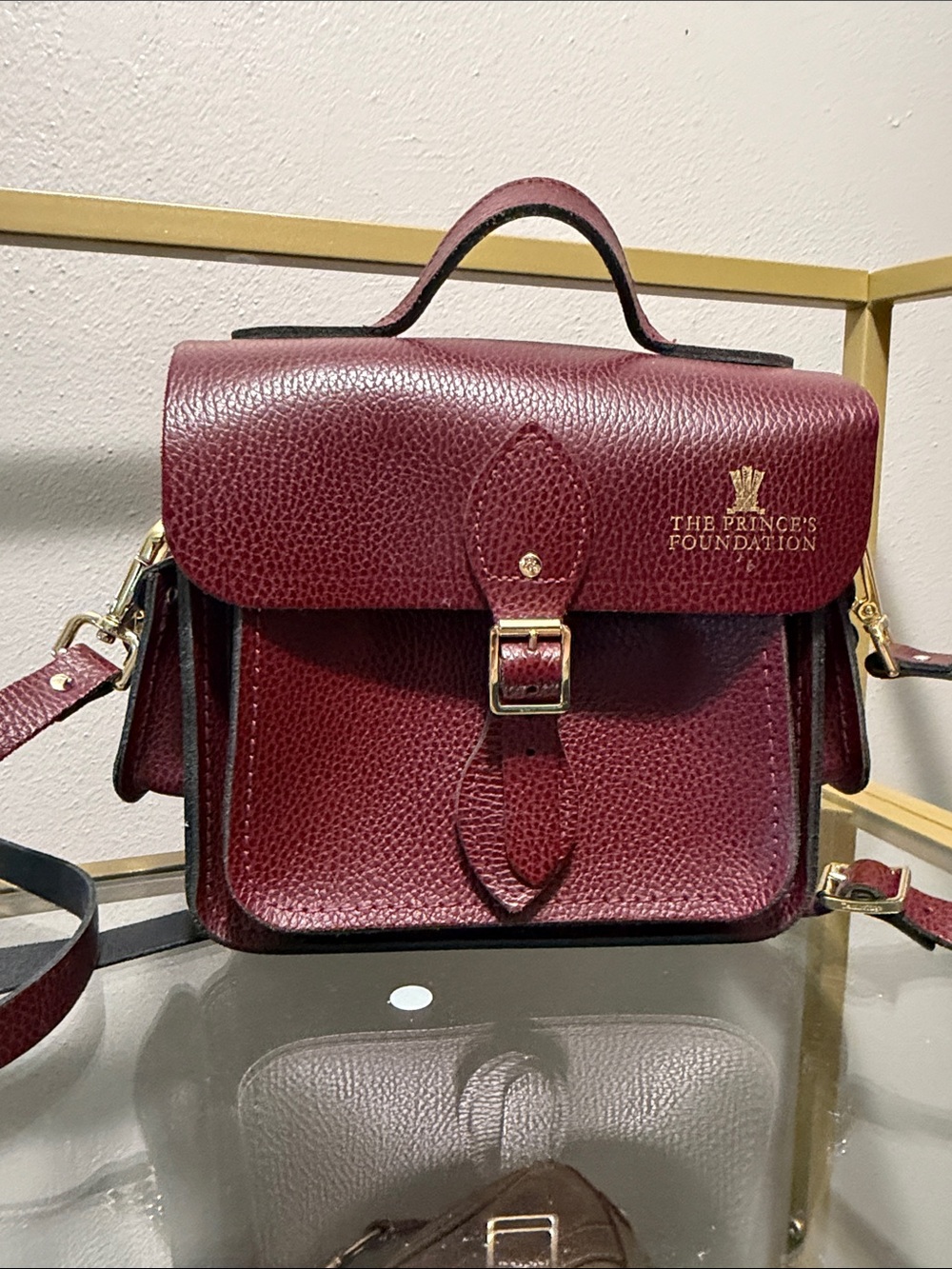 The Cambridge Satchel Company Burgundy Pebbled Leather Satchel